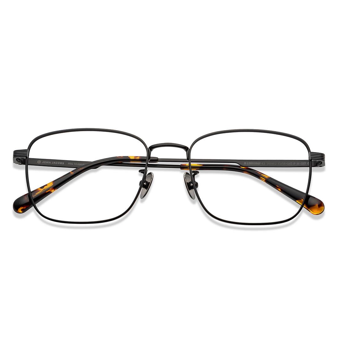 John Jacobs Black Full Rim Square left side