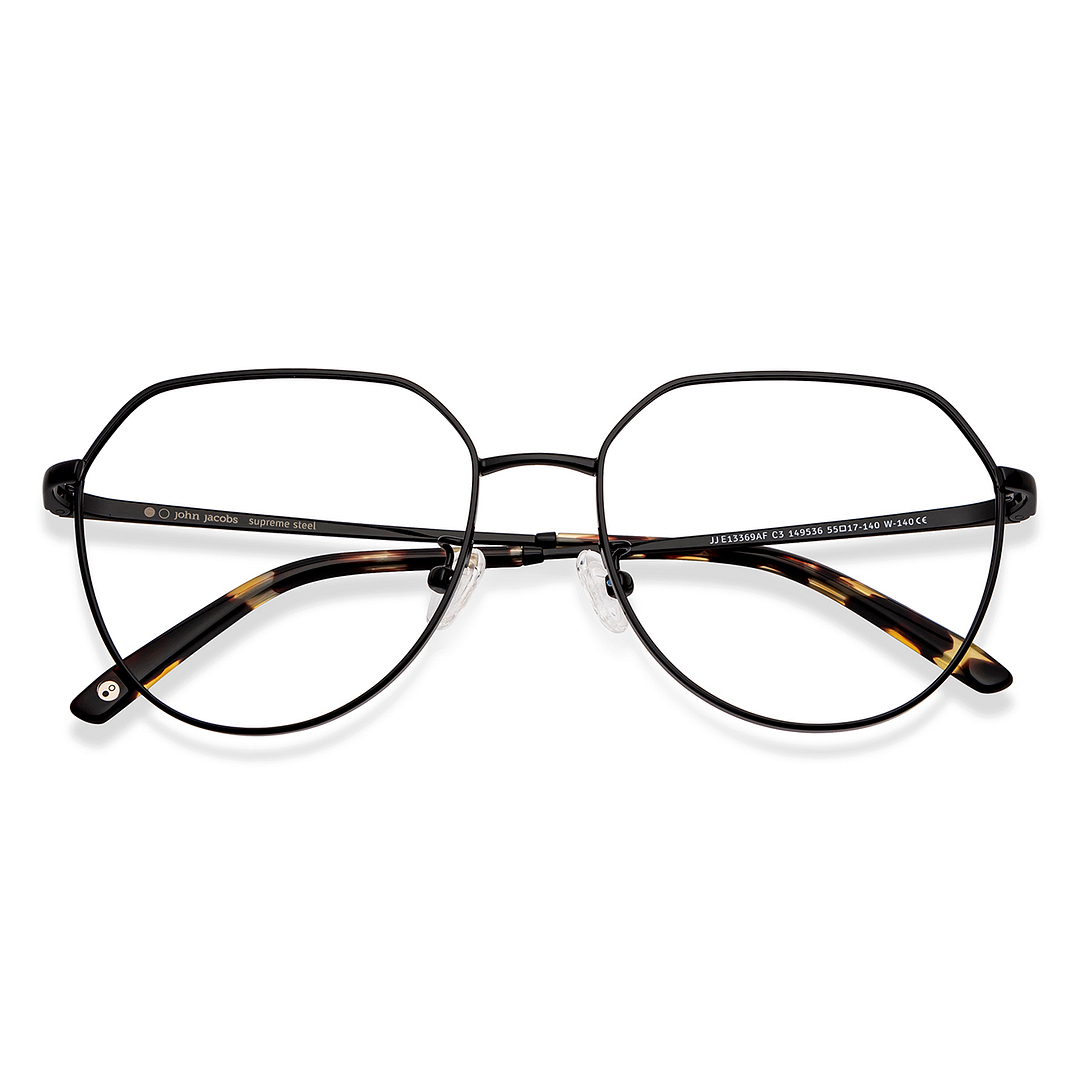 John Jacobs Black Full Rim Round left side