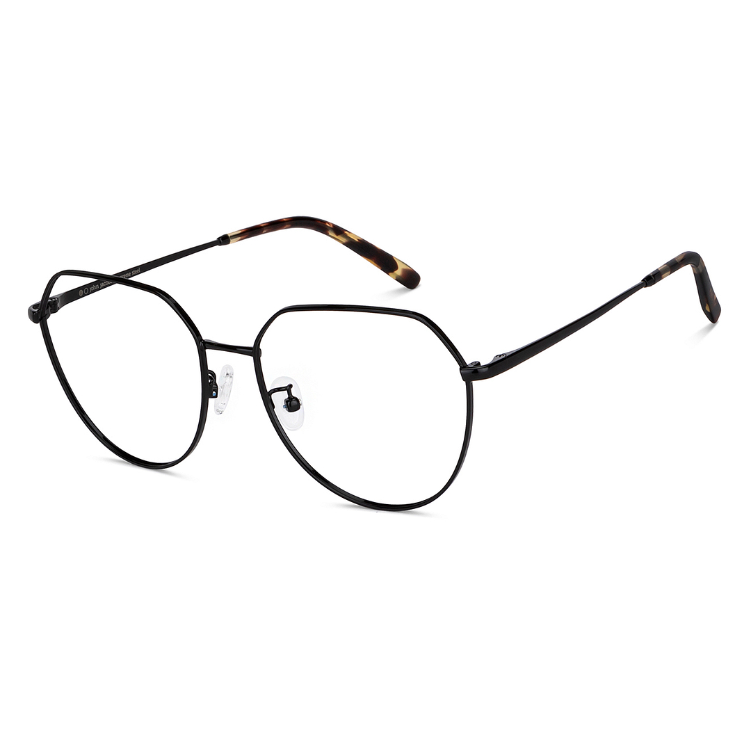 John Jacobs Black Full Rim Round left side