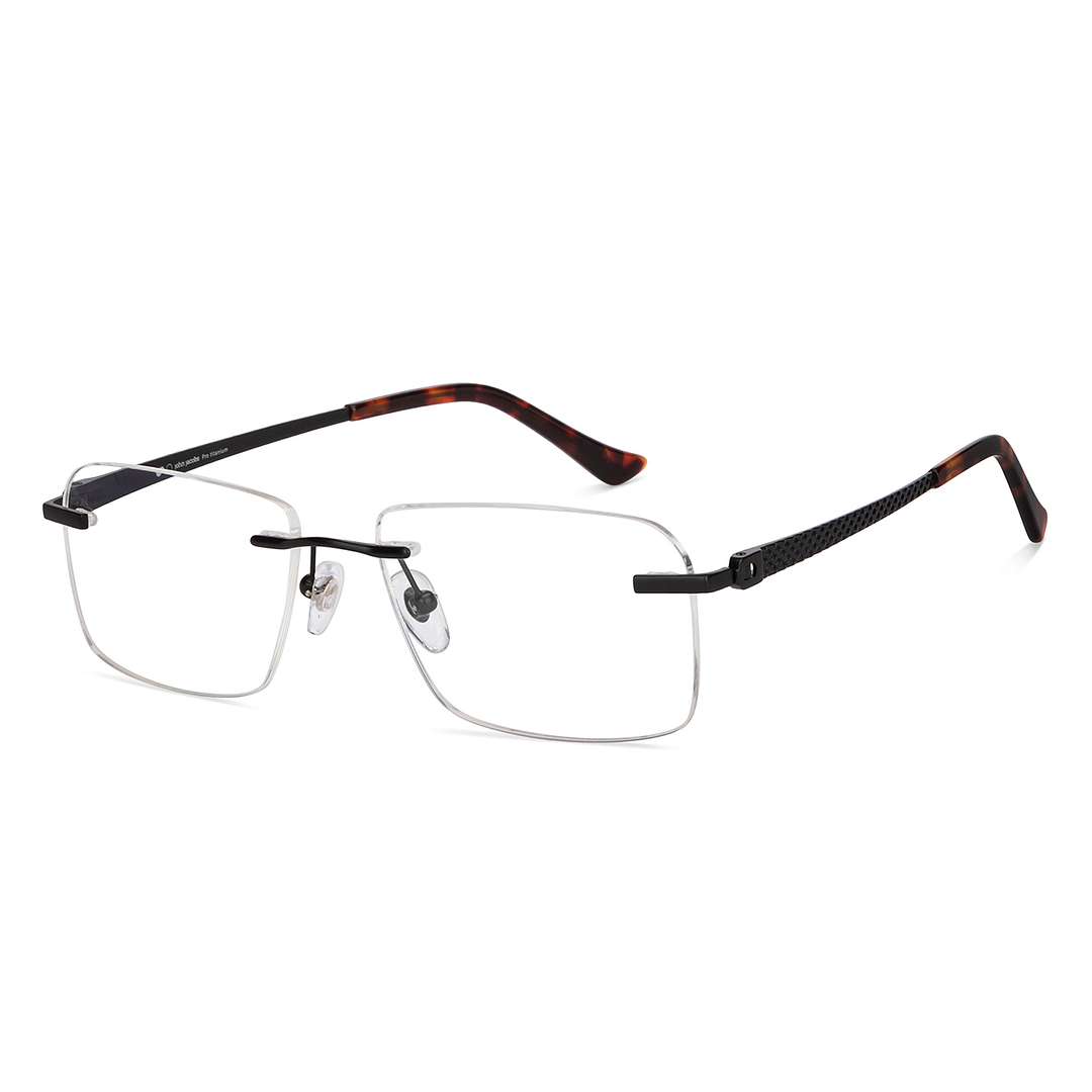 John Jacobs Online Black Rimless Rectangle right side