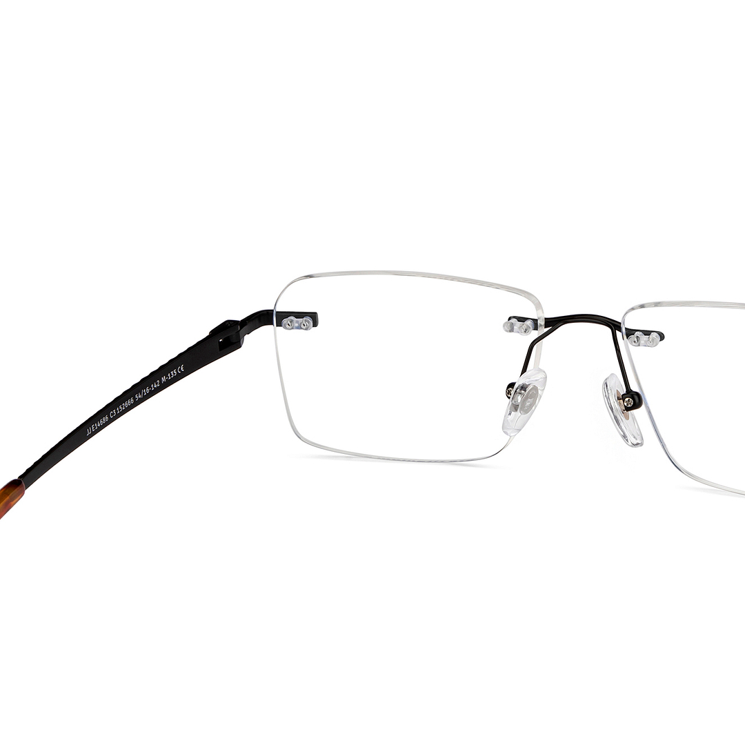 John Jacobs Online Black Rimless Rectangle right side