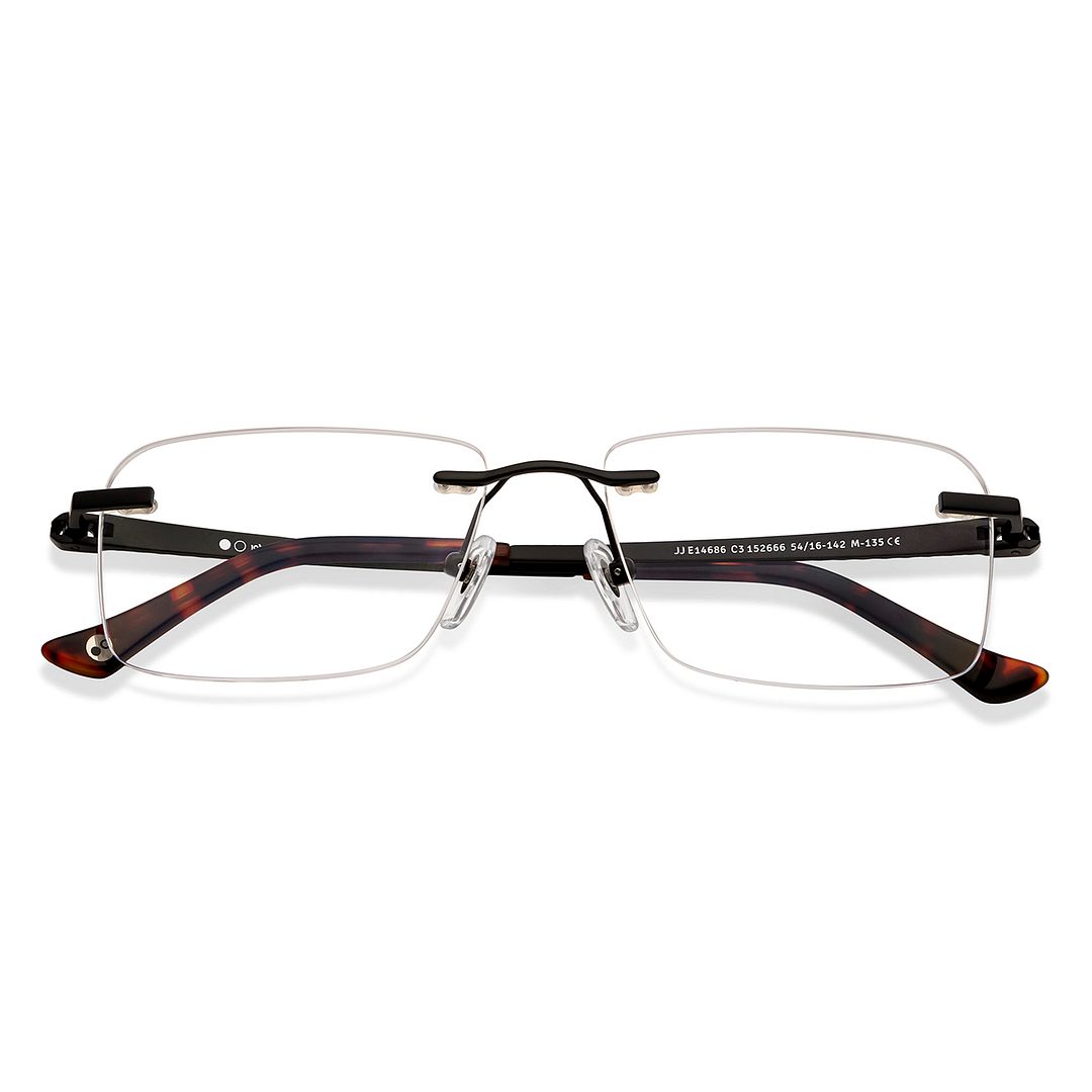 John Jacobs Online Black Rimless Rectangle left side
