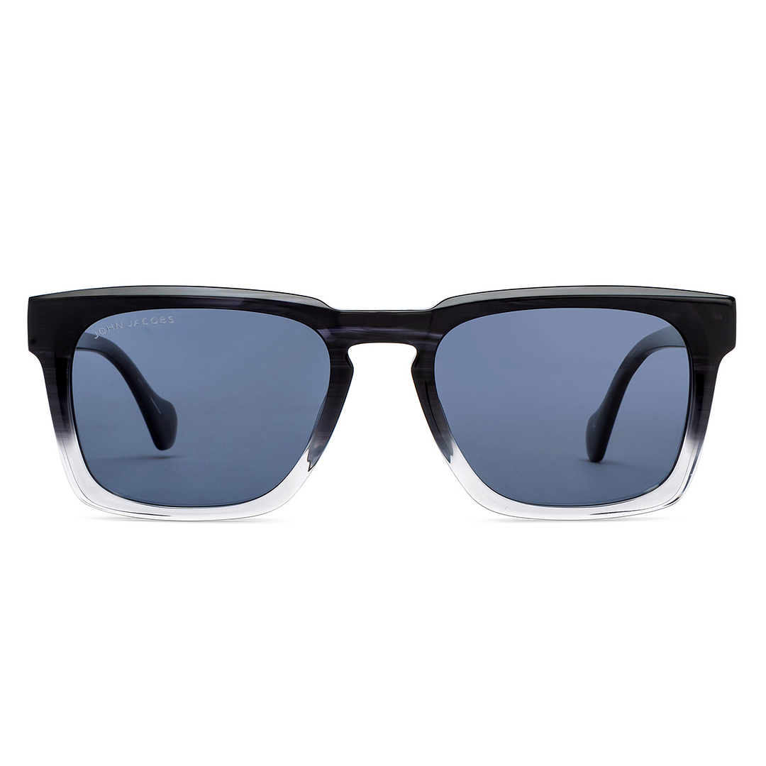 John Jacobs Black Transparent Full Rim Square left side