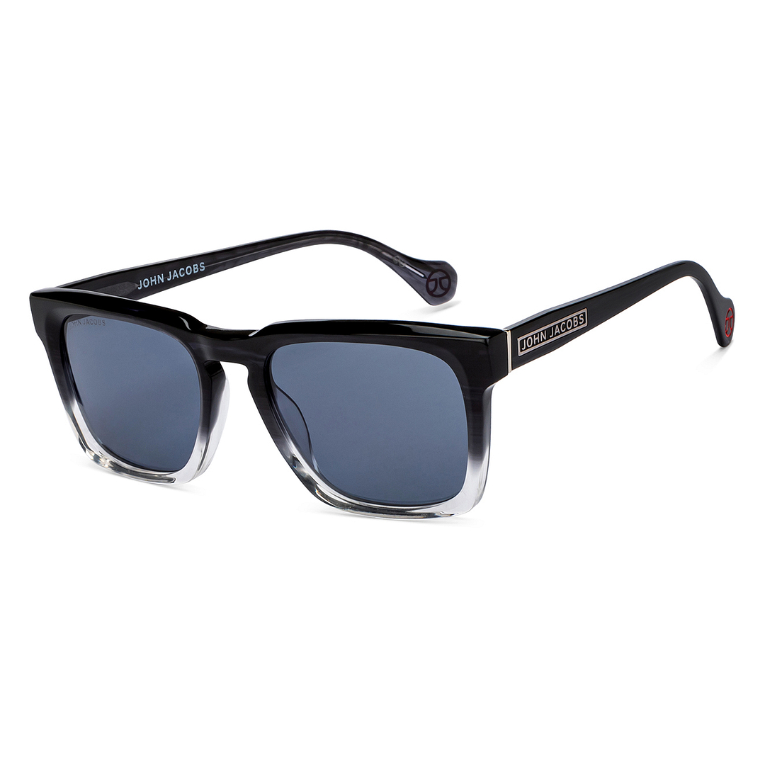 John Jacobs Black Transparent Full Rim Square right side