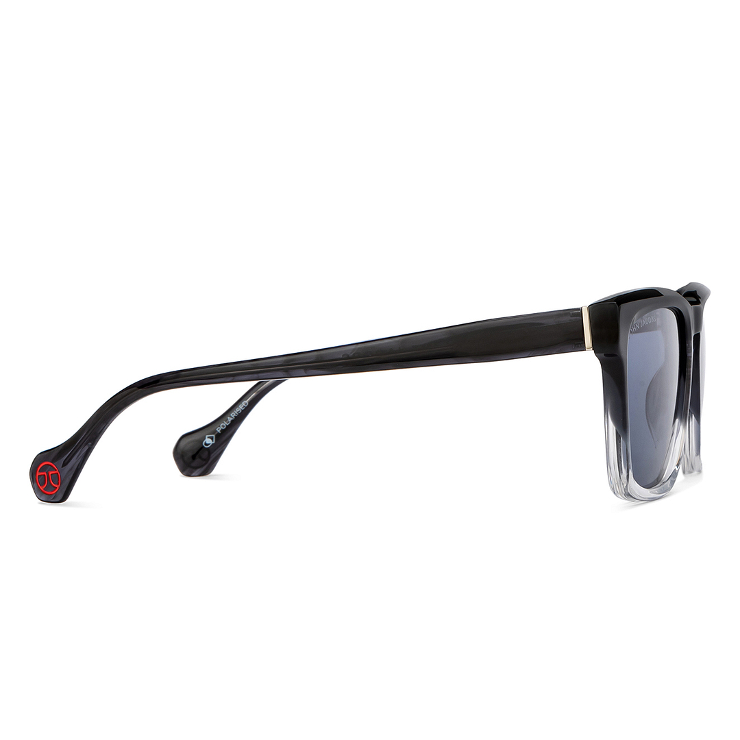 John Jacobs Black Transparent Full Rim Square left side