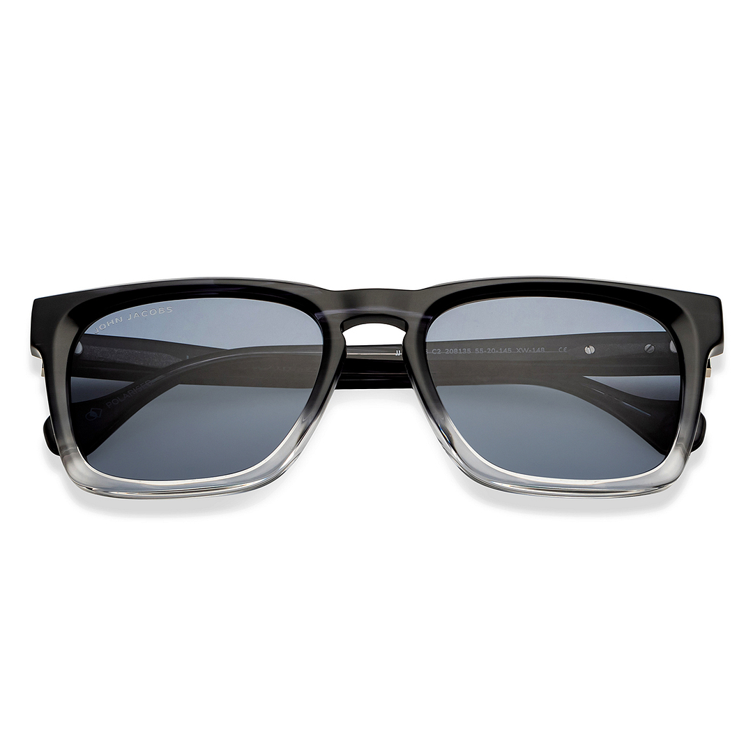 John Jacobs Black Transparent Full Rim Square left side