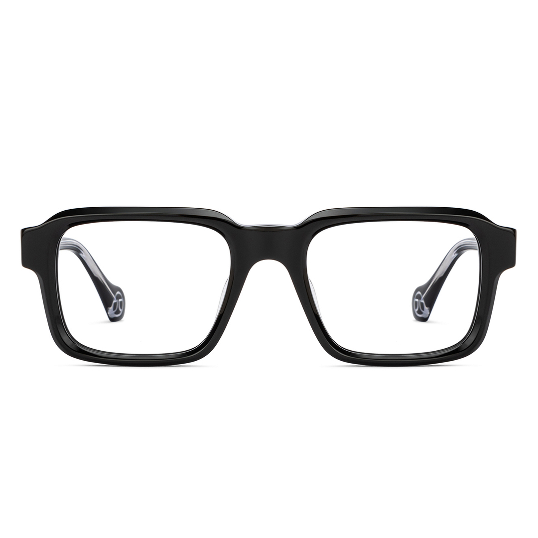 John Jacobs Black Full Rim Rectangle left side