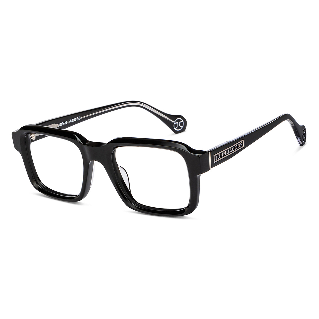 John Jacobs Black Full Rim Rectangle right side