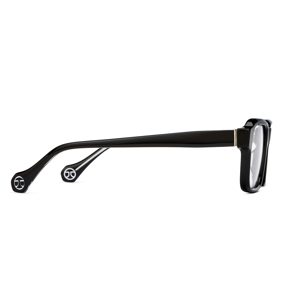 John Jacobs Black Full Rim Rectangle left side