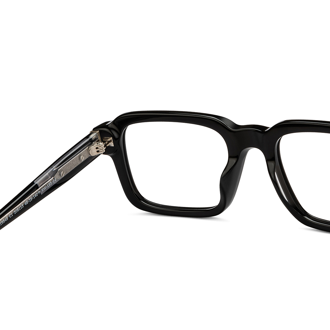 John Jacobs Black Full Rim Rectangle right side