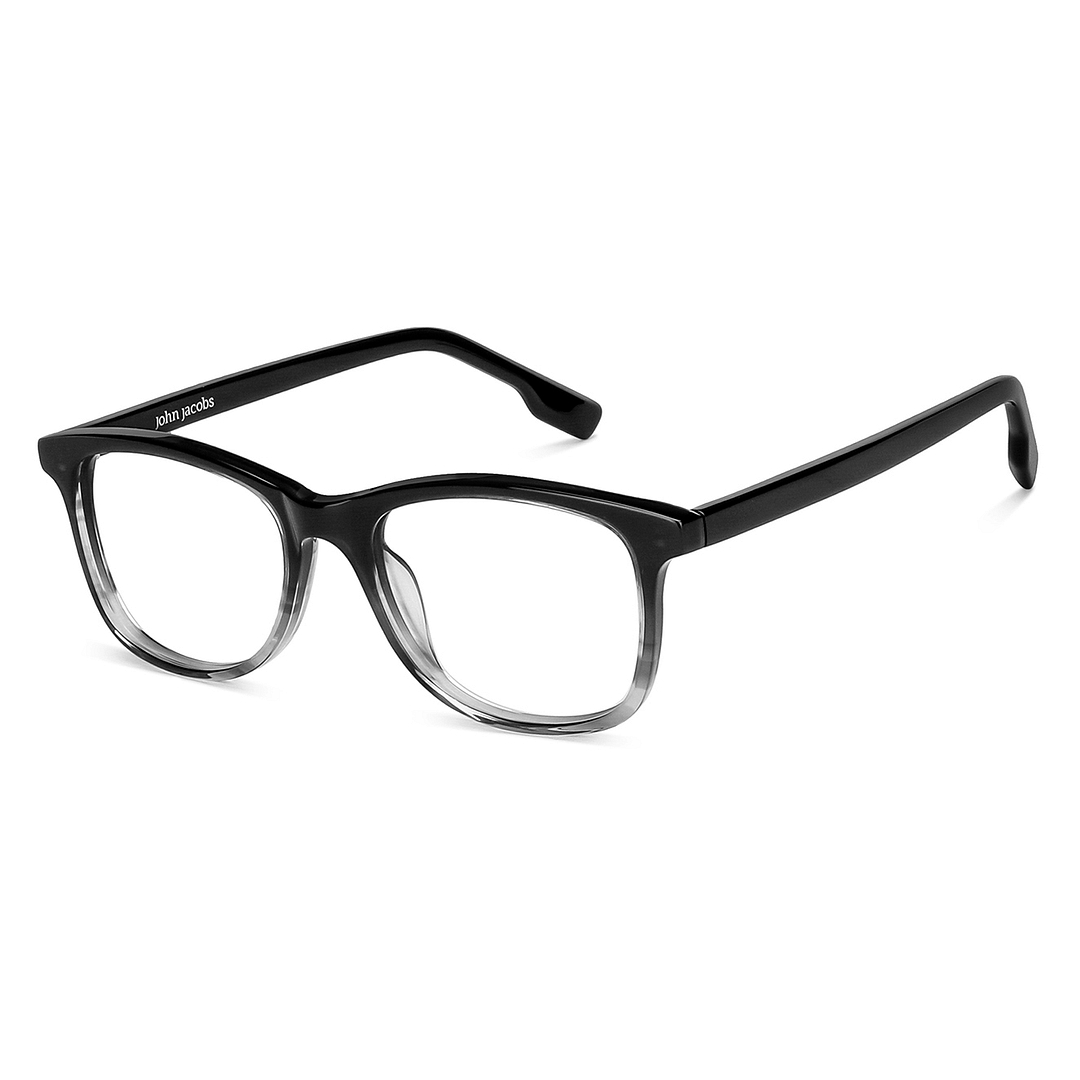 John Jacobs Black Transparent Full Rim Square right side