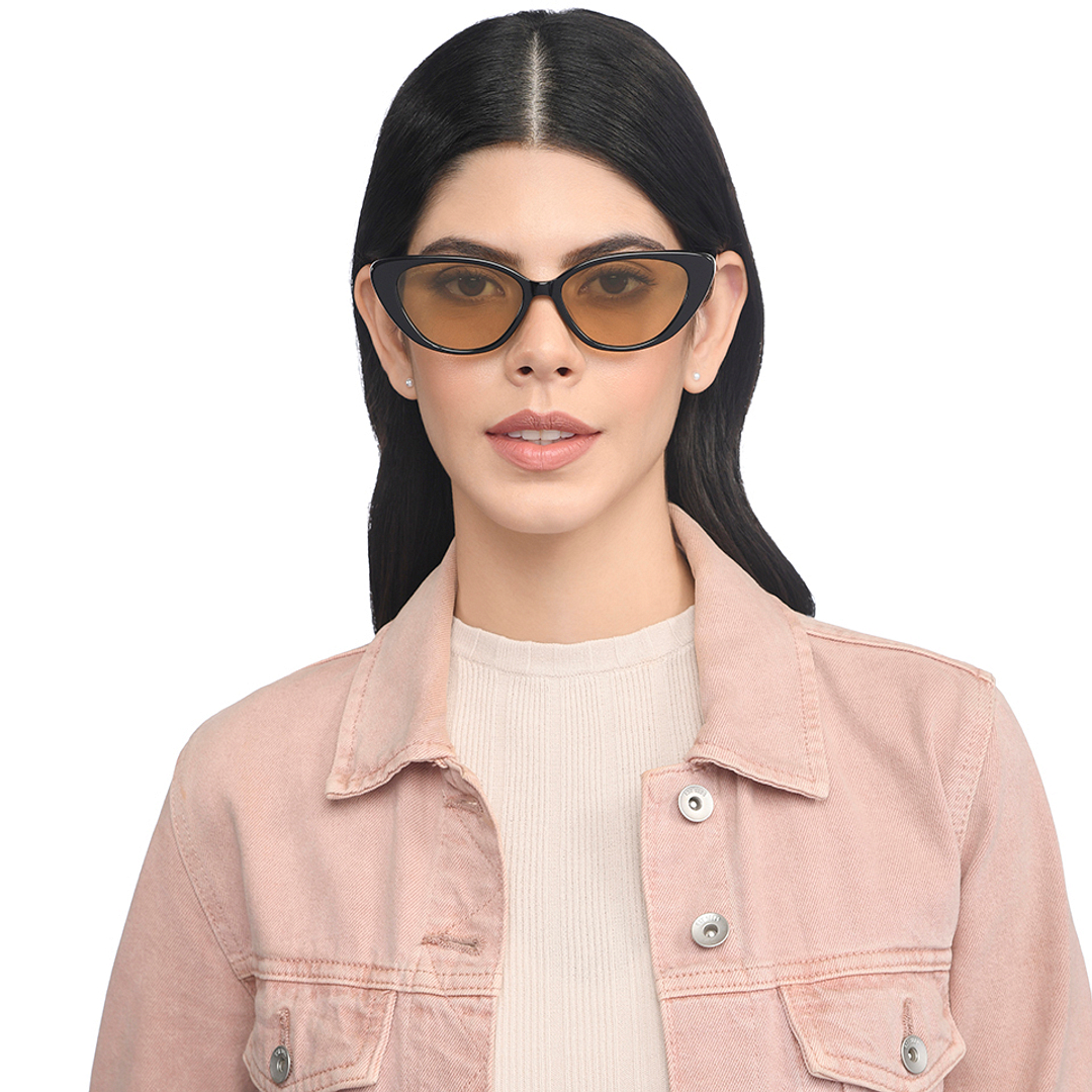 John Jacobs Black Full Rim Cat Eye left side