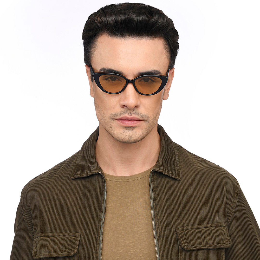 John Jacobs Black Full Rim Cat Eye left side