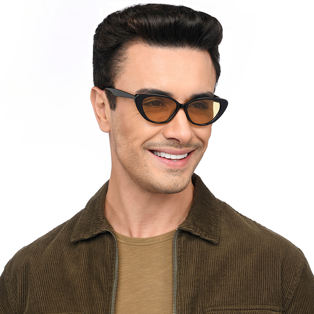 John Jacobs Black Full Rim Cat Eye right side