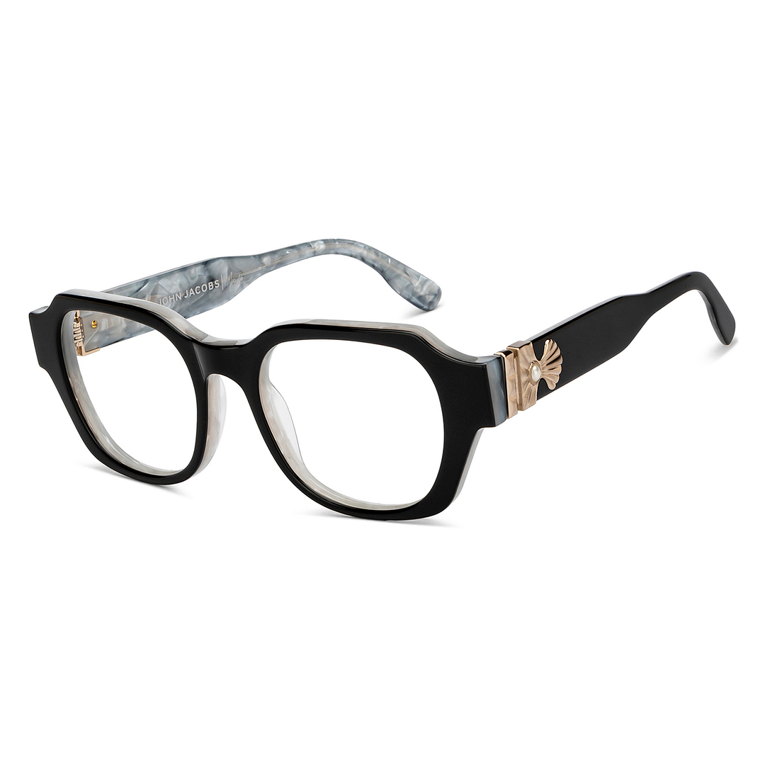 John Jacobs Screen Glasses Blue Block Phone   Computer Glasses: Gold Black Full Rim Square John Jacobs Computer Glasses JJ E15782-C2 right side