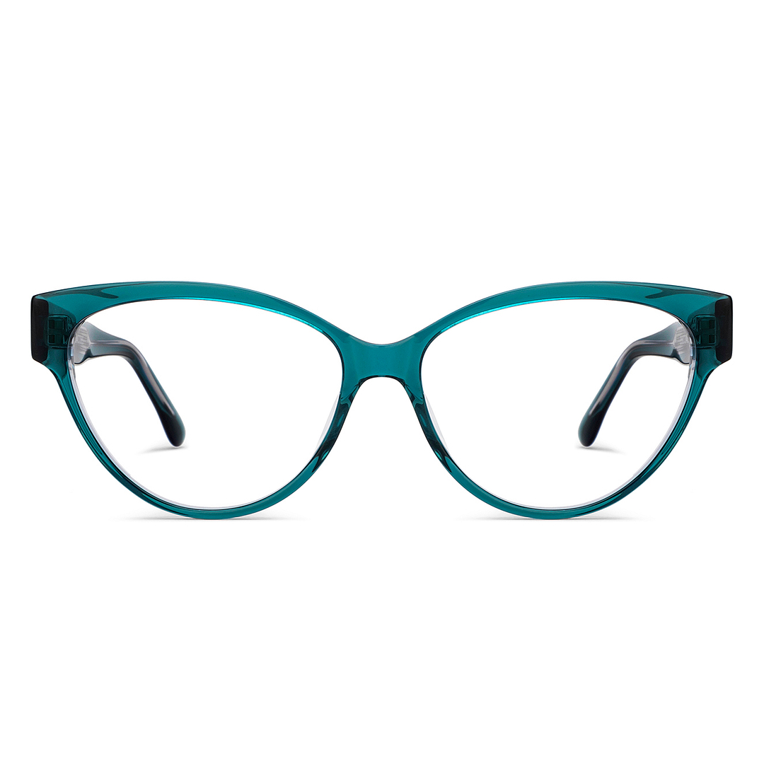 John Jacobs Green Full Rim Cat Eye left side