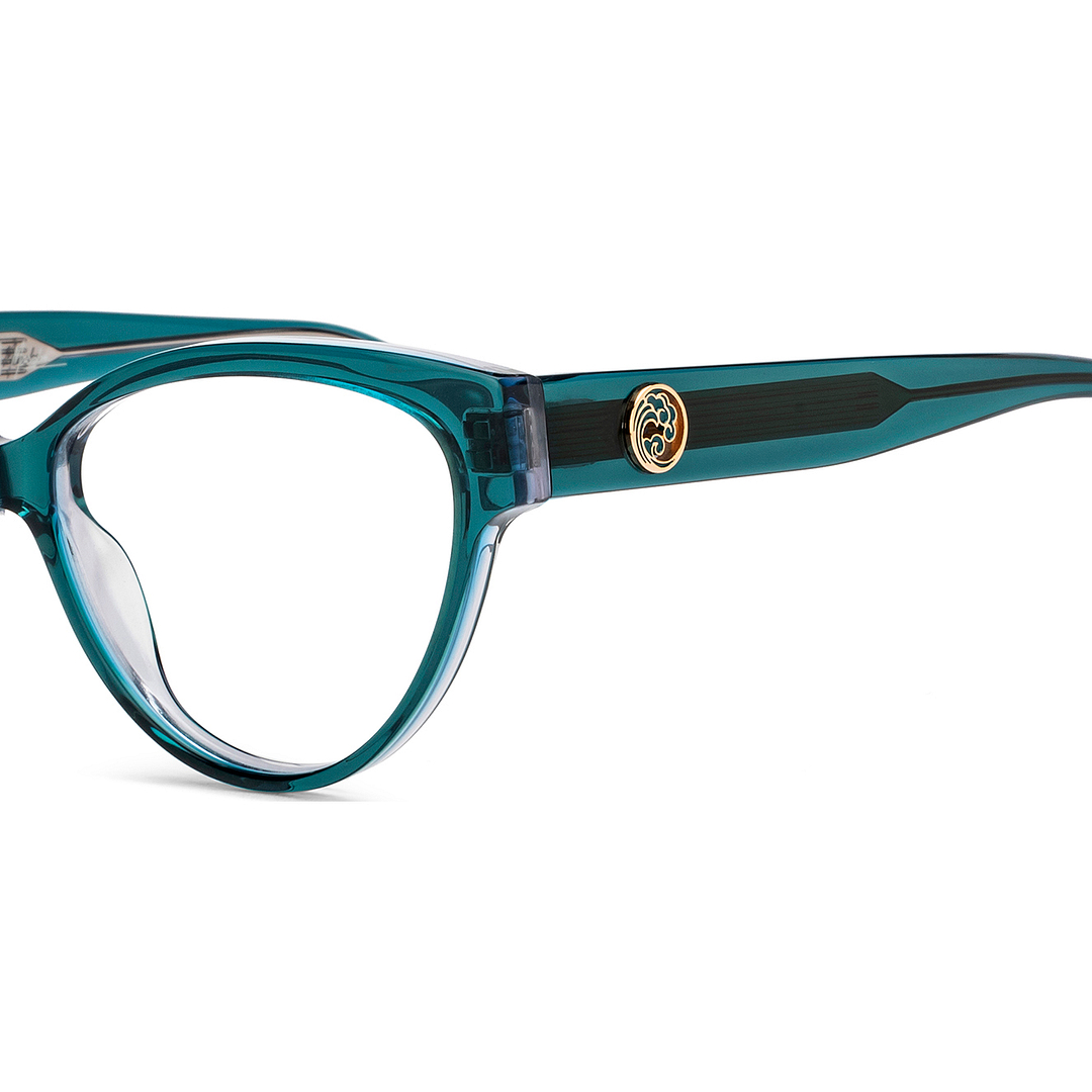 John Jacobs Green Full Rim Cat Eye left side