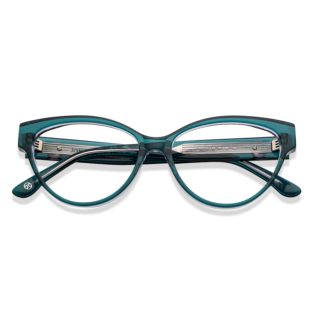 John Jacobs Green Full Rim Cat Eye left side