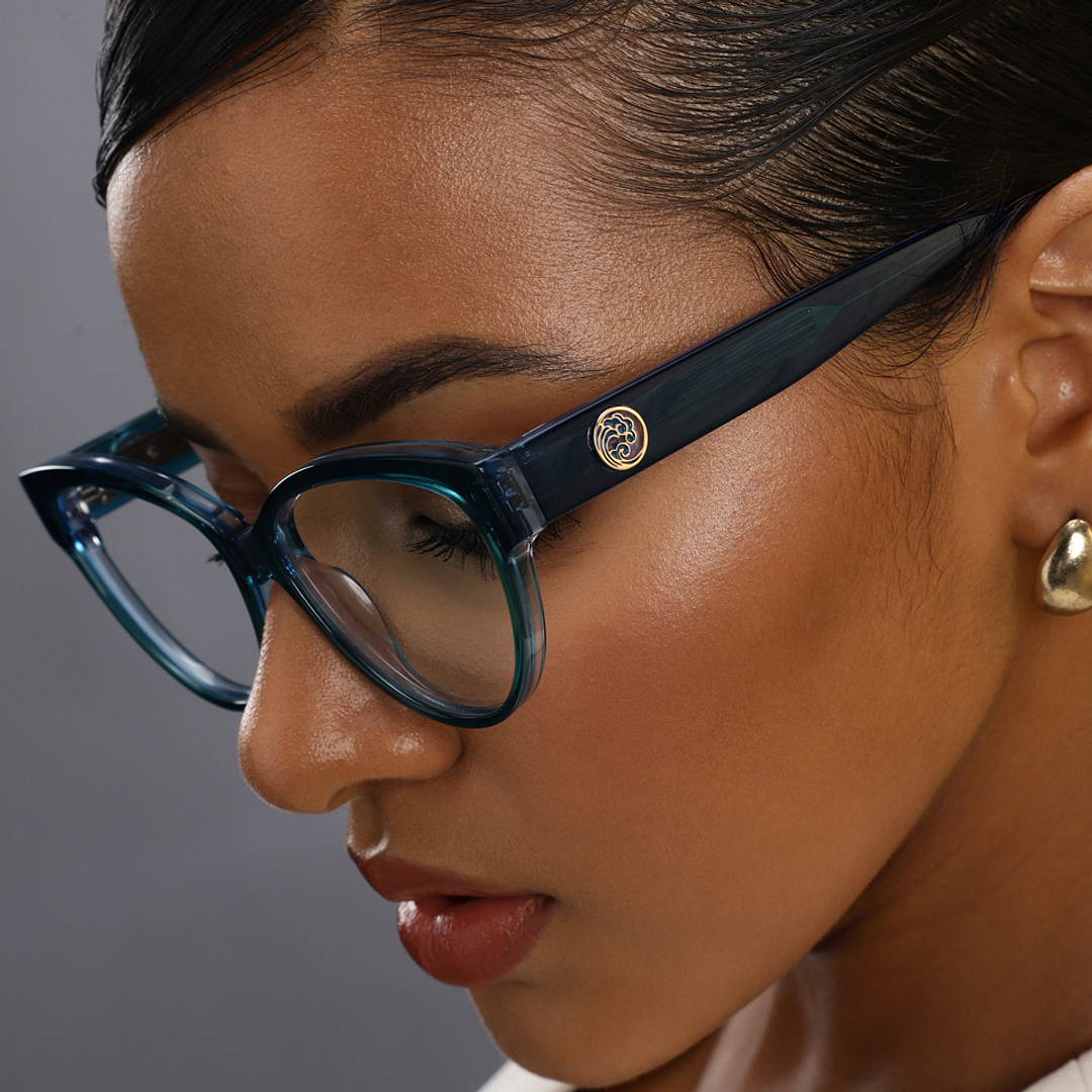 John Jacobs Green Full Rim Cat Eye right side