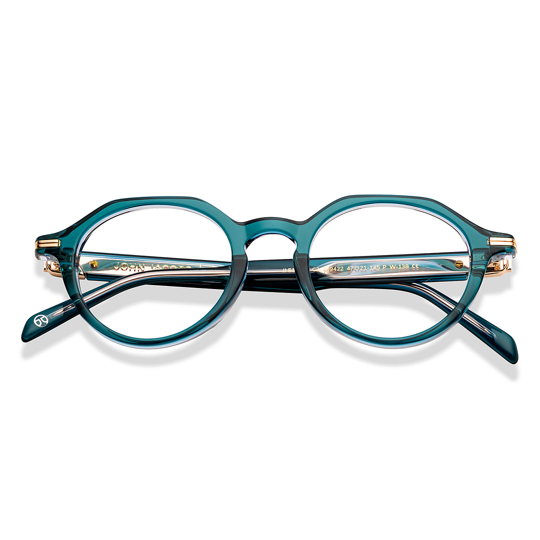 John Jacobs Green Full Rim Round left side