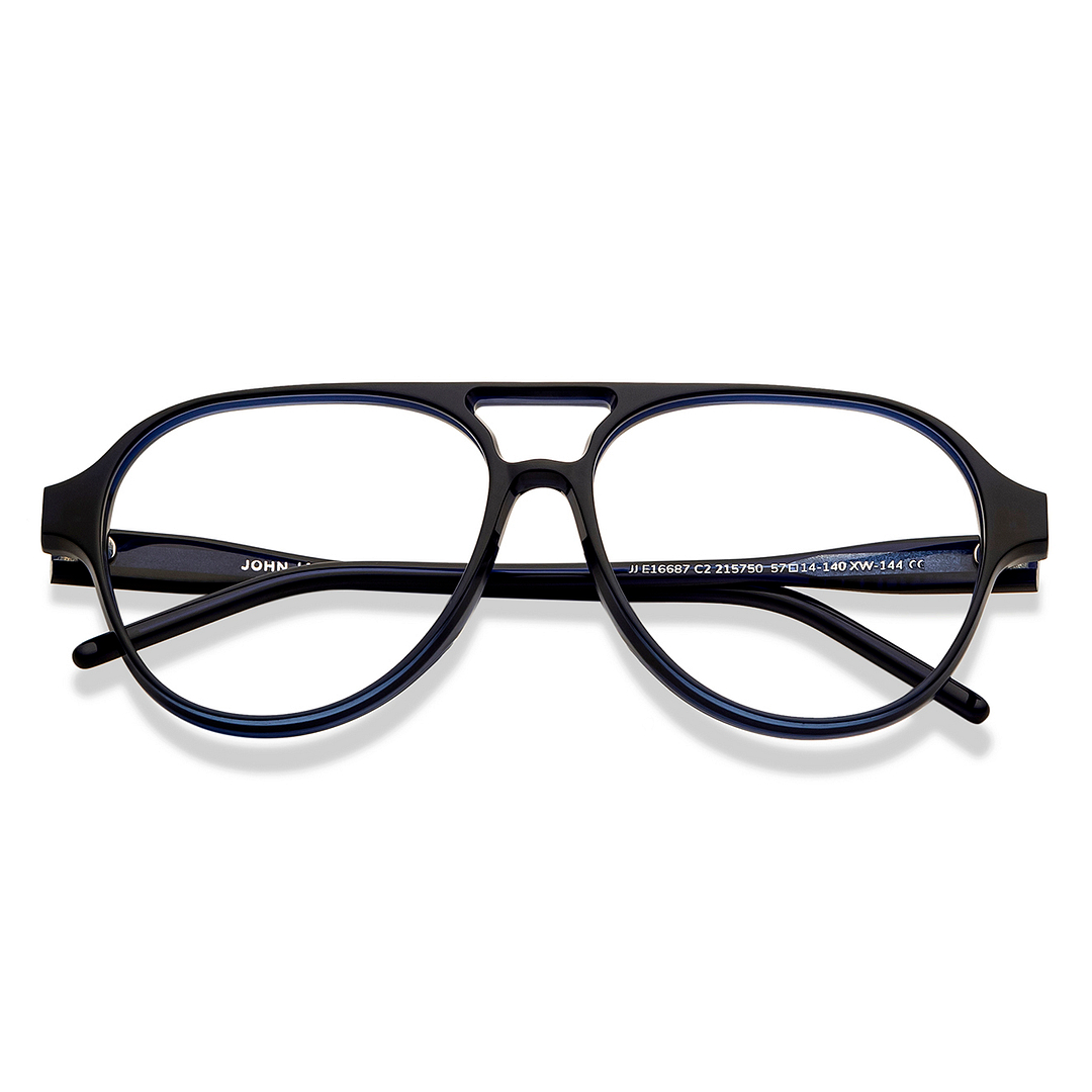 John Jacobs Sky Blue Full Rim Aviator left side