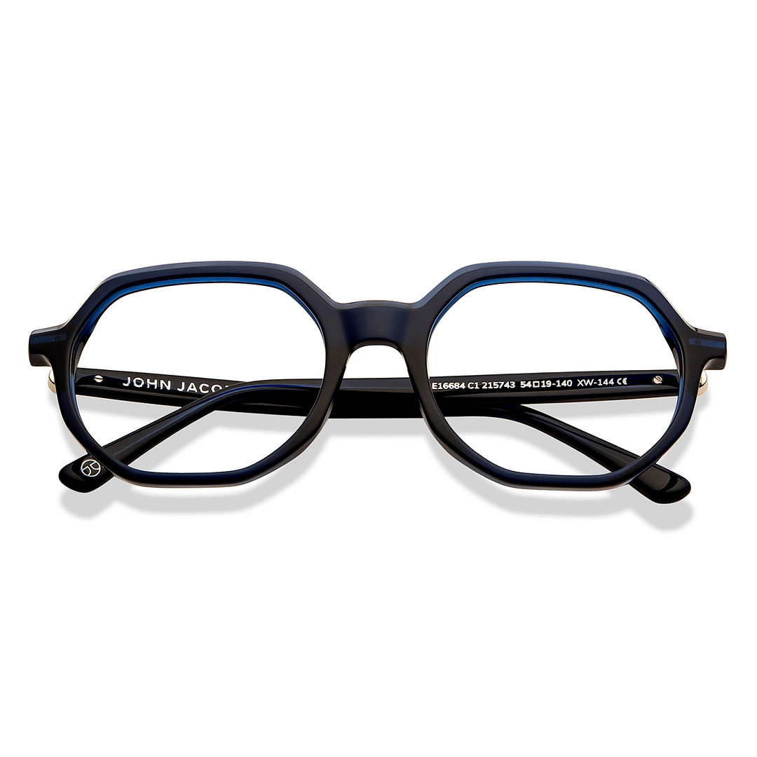 John Jacobs Sky Blue Full Rim Geometric left side