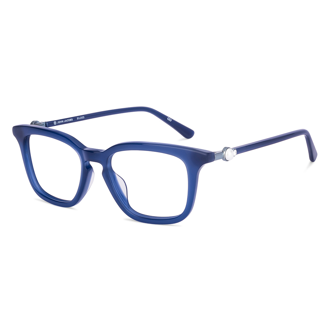 John Jacobs Sky Blue Full Rim Rectangle left side