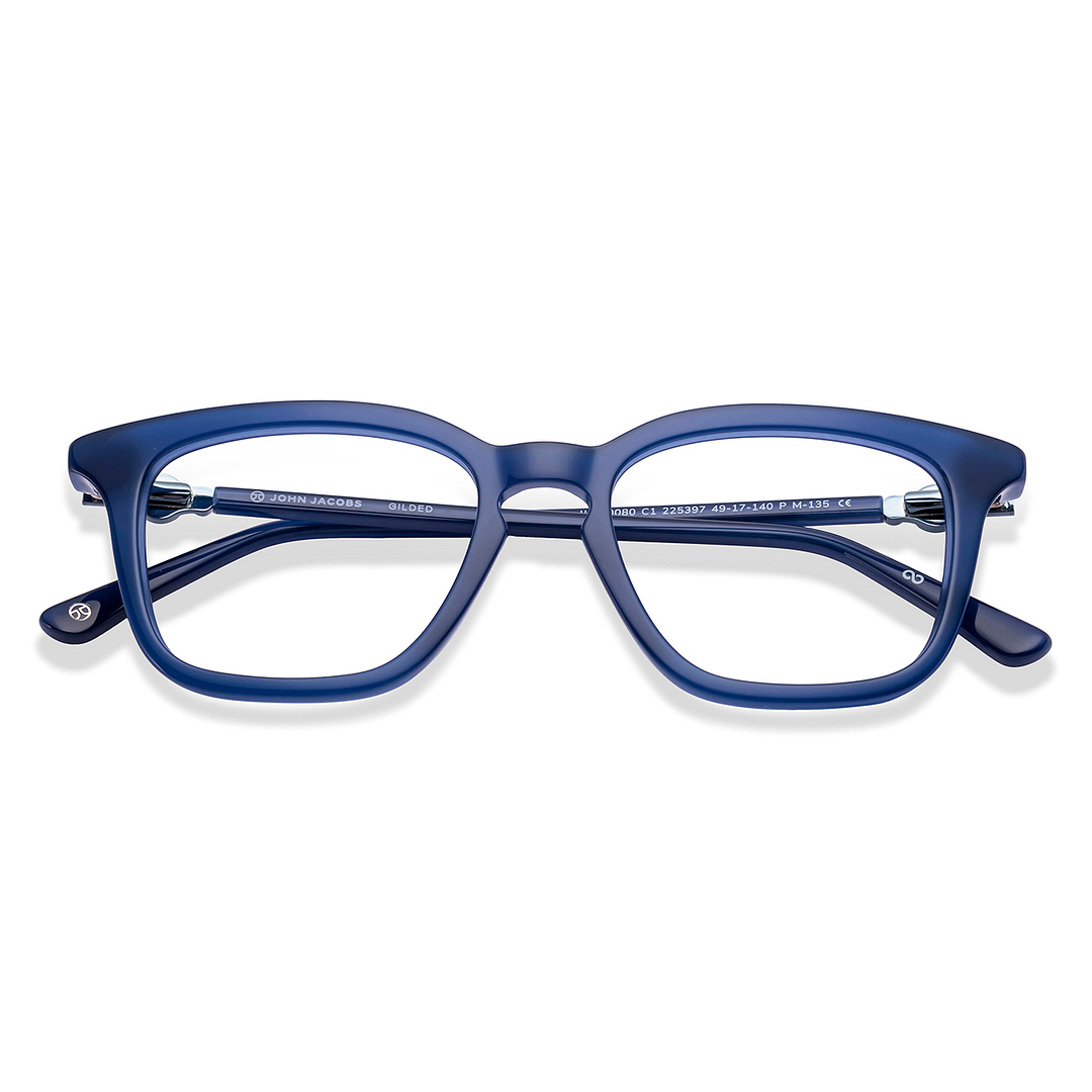 John Jacobs Sky Blue Full Rim Rectangle left side