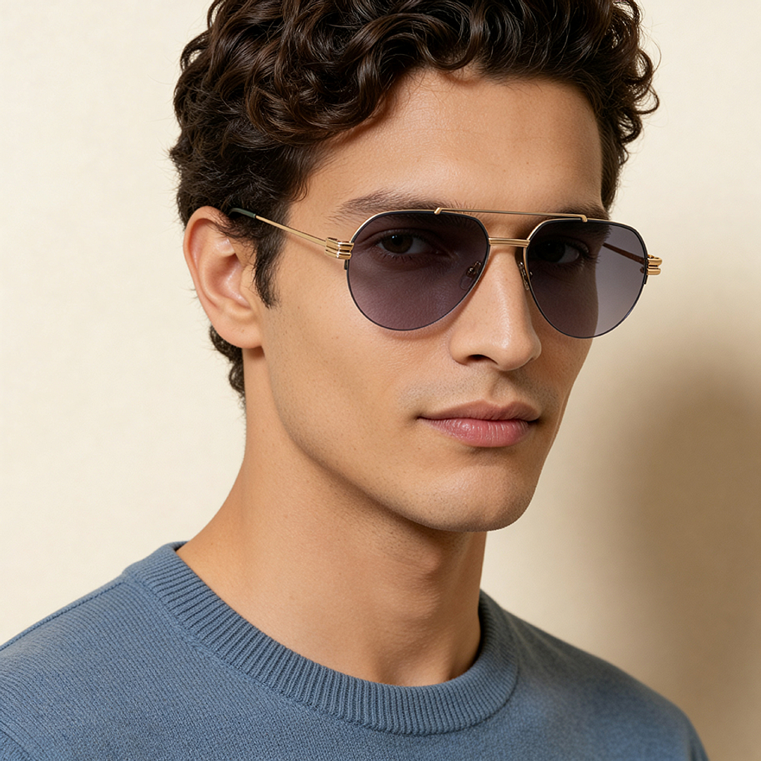 Buy Blue Gold Green Half Rim Aviator John Jacobs JJ Tints JJ
