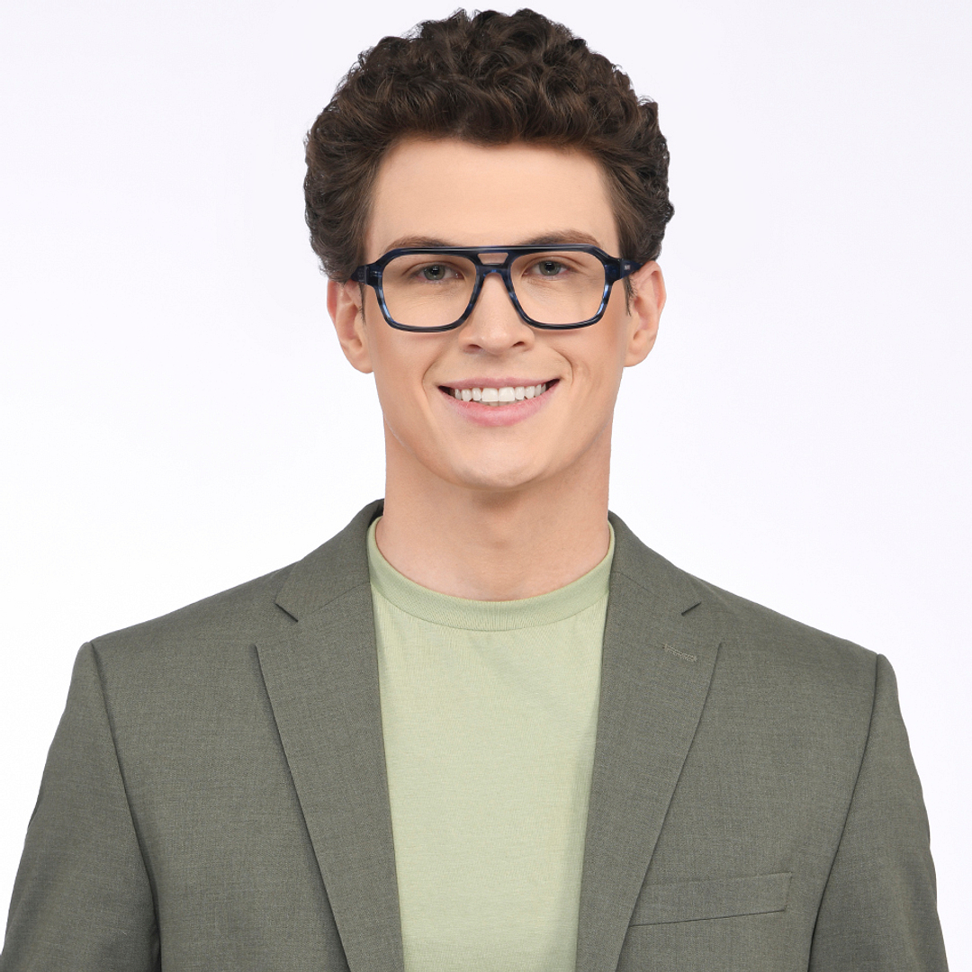 John Jacobs Online Sky Blue Full Rim Square right side