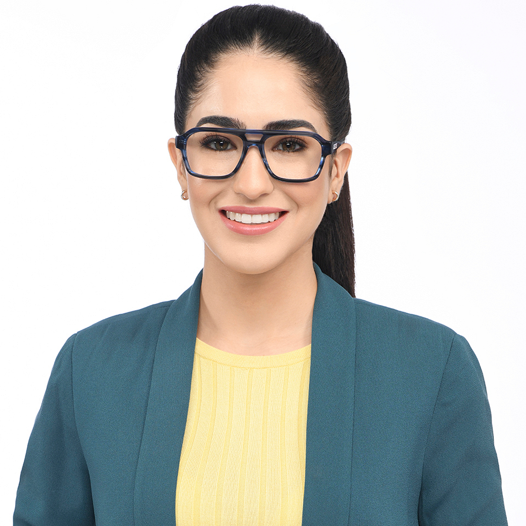 John Jacobs Online Sky Blue Full Rim Square left side