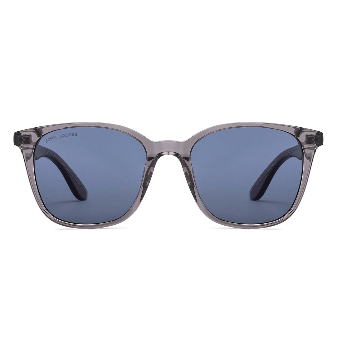 カーズ ジェレミー & チーフテス ジェフ Buy Blue Grey Transparent Full Rim Square John Jacobs JJ Tints JJ