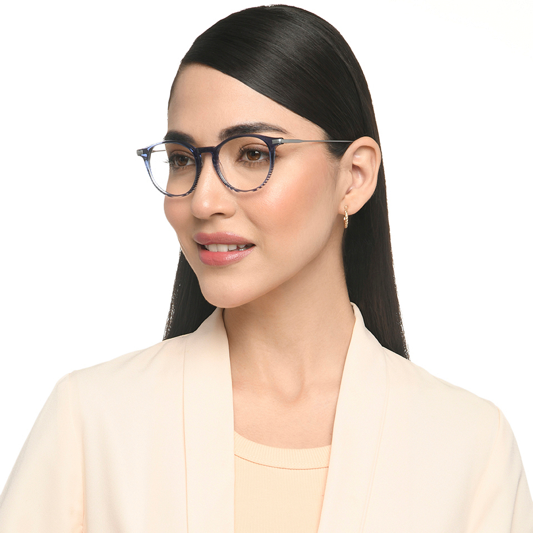 John Jacobs Sky Blue Full Rim Round left side