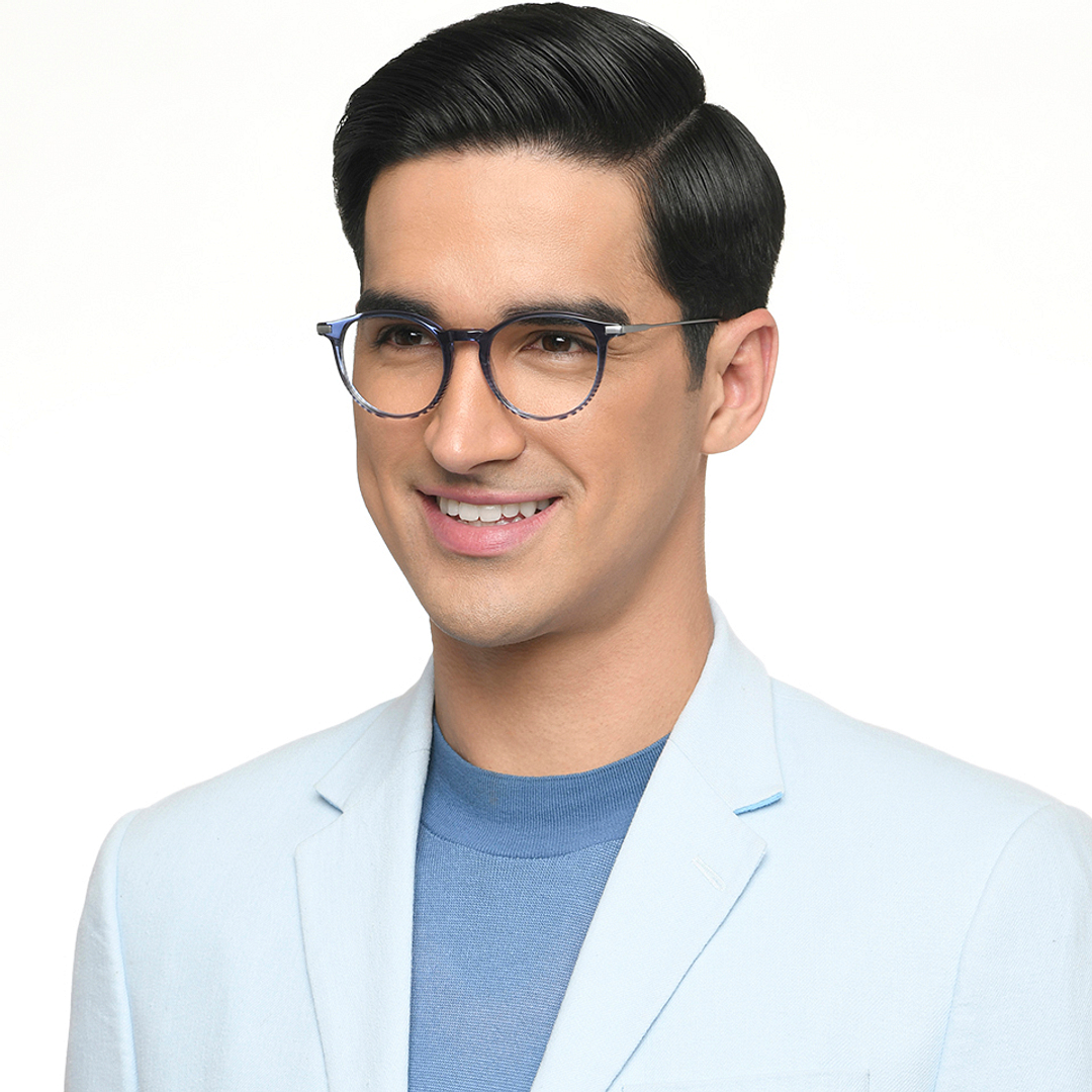 John Jacobs Sky Blue Full Rim Round left side