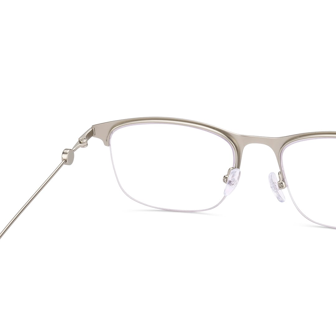 John Jacobs Sky Blue Half Rim Rectangle right side