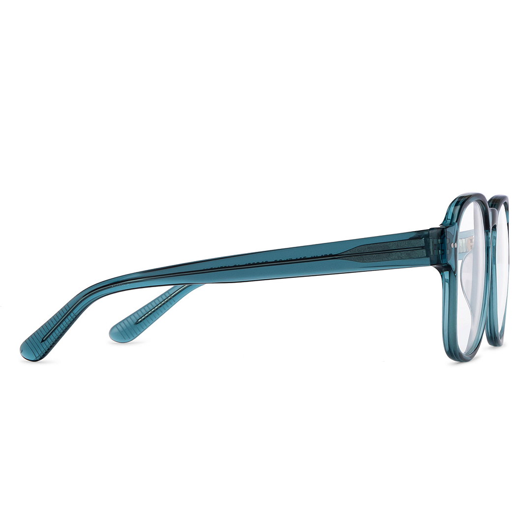 John Jacobs Online Blue Transparent Full Rim Square left side