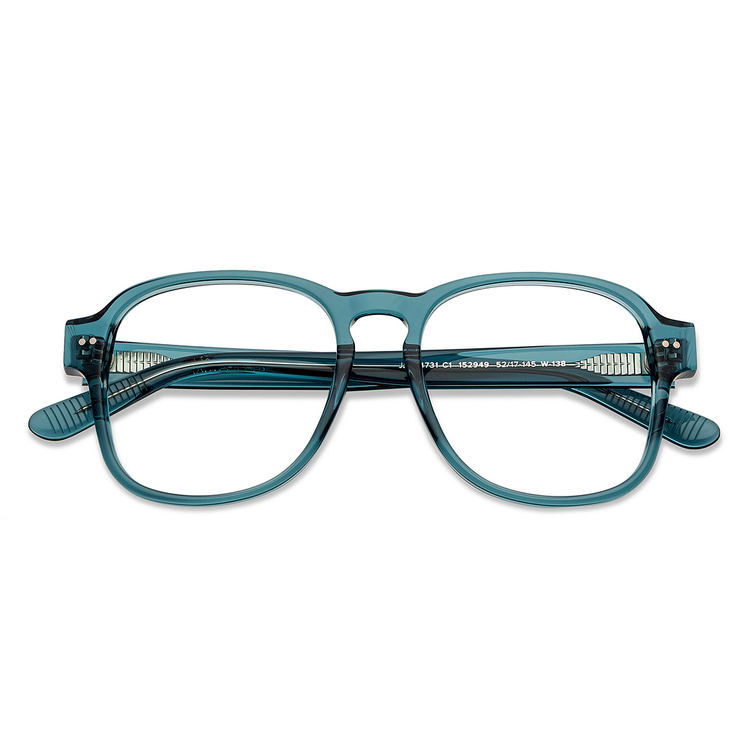 John Jacobs Online Blue Transparent Full Rim Square left side