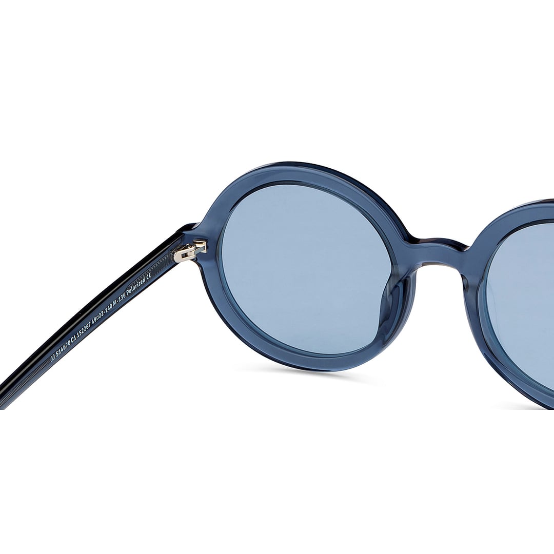 John Jacobs Online Blue Transparent Full Rim Round right side