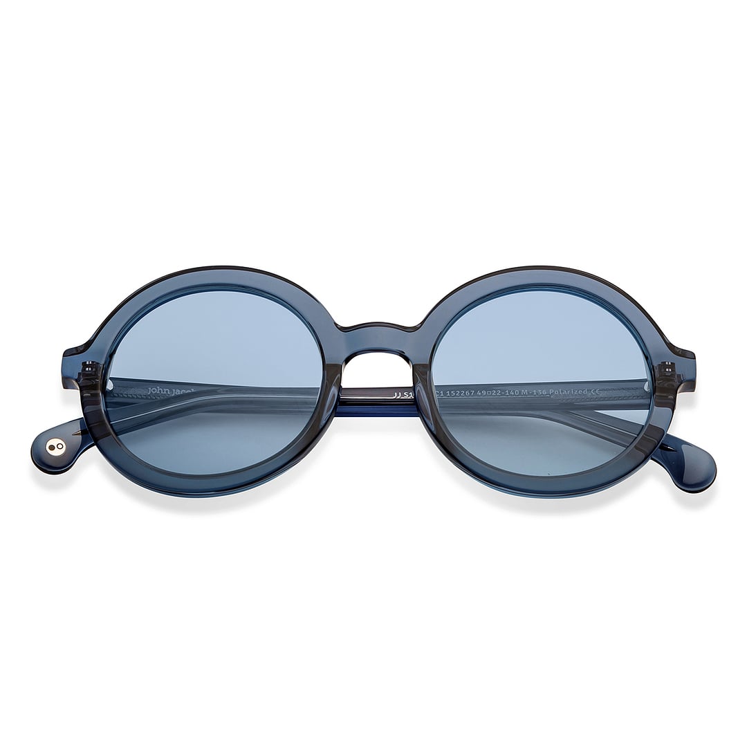 John Jacobs Online Blue Transparent Full Rim Round left side