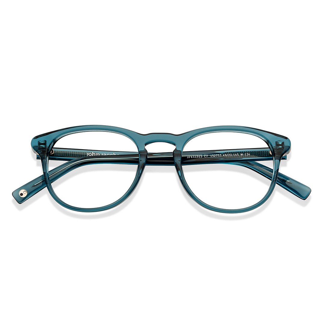 John Jacobs Online Blue Transparent Full Rim Square left side