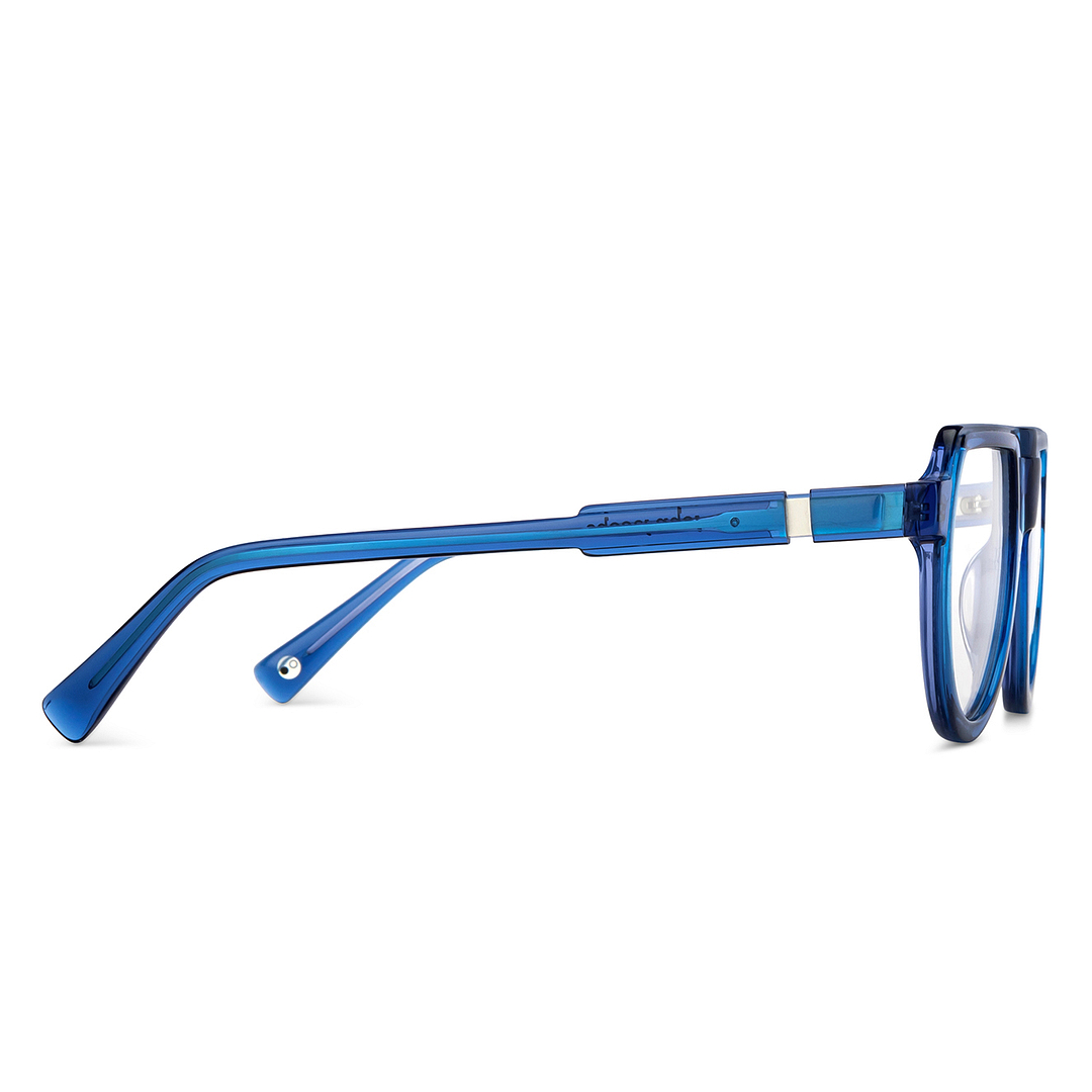 John Jacobs Online Blue Transparent Full Rim Aviator left side