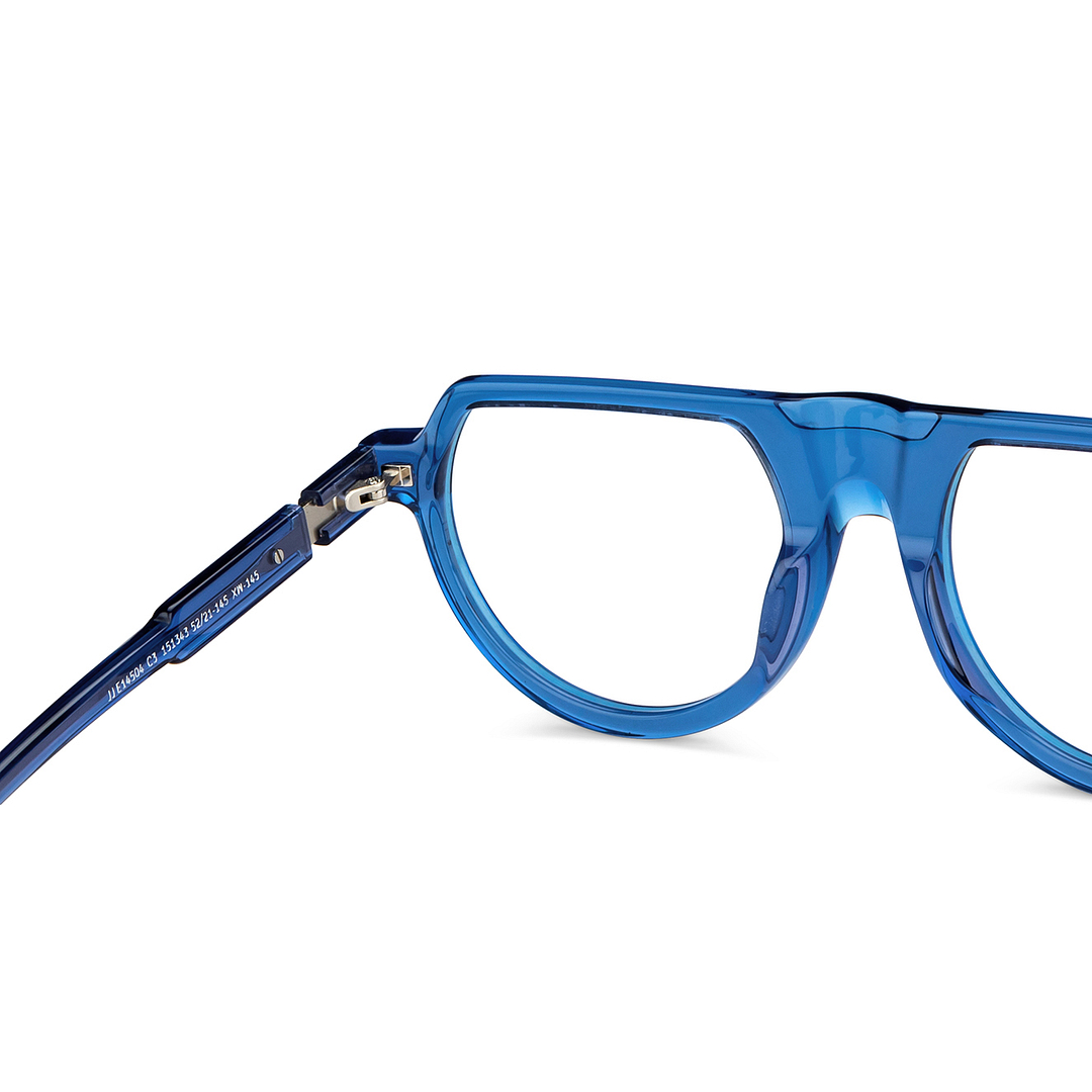 John Jacobs Online Blue Transparent Full Rim Aviator right side