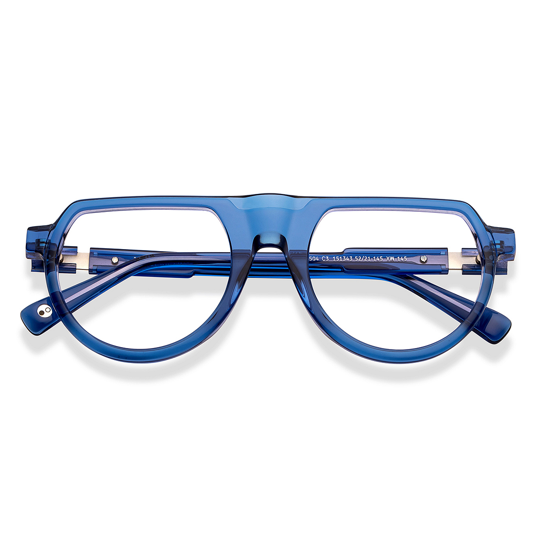John Jacobs Online Blue Transparent Full Rim Aviator left side