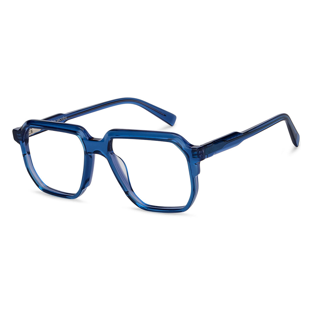 John Jacobs Blue Transparent Full Rim Square right side