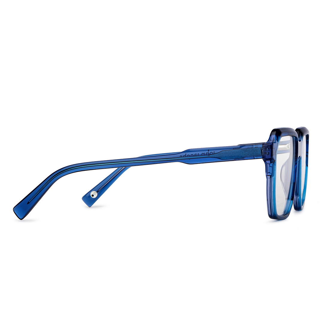 John Jacobs Blue Transparent Full Rim Square left side
