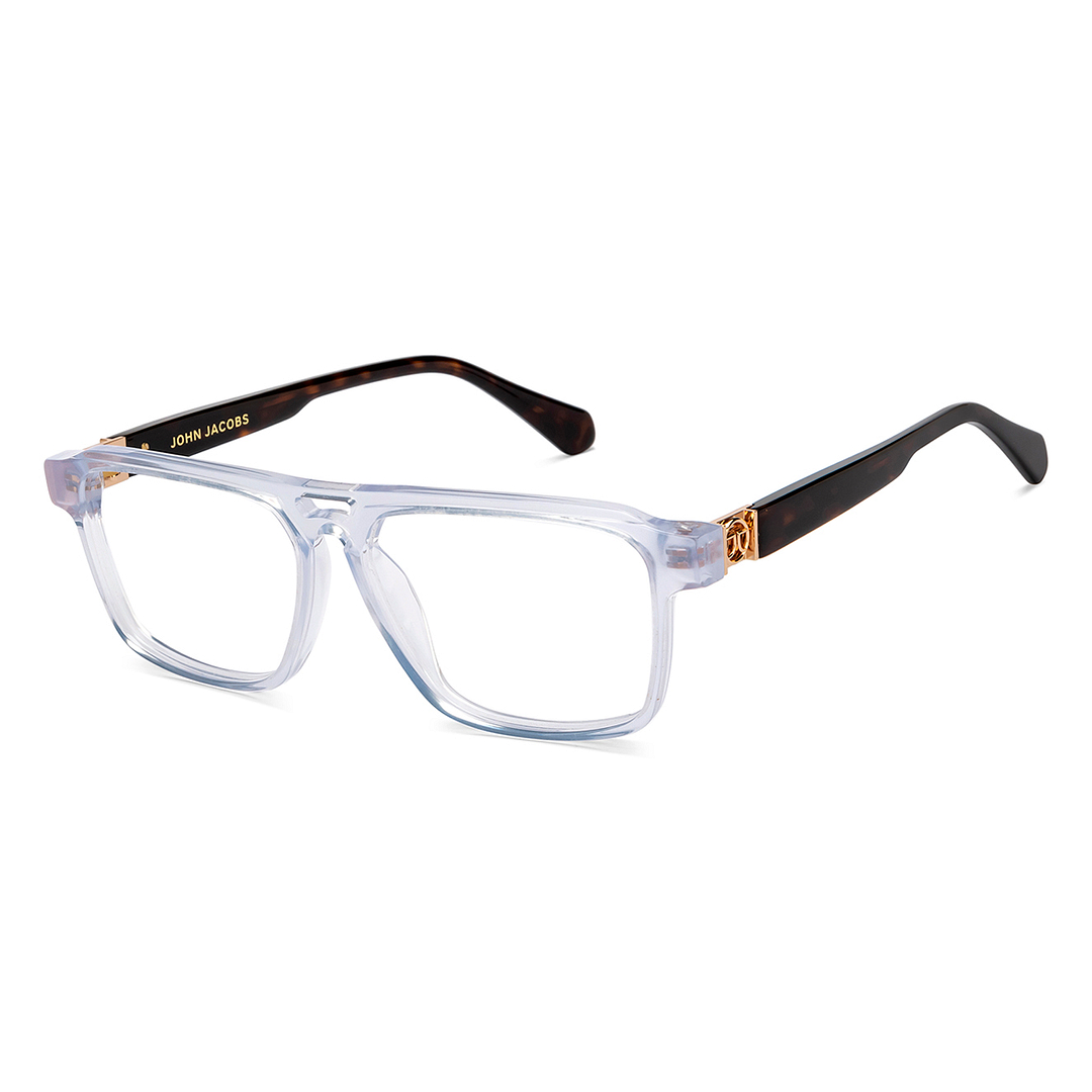 John Jacobs Blue Transparent Full Rim Square right side