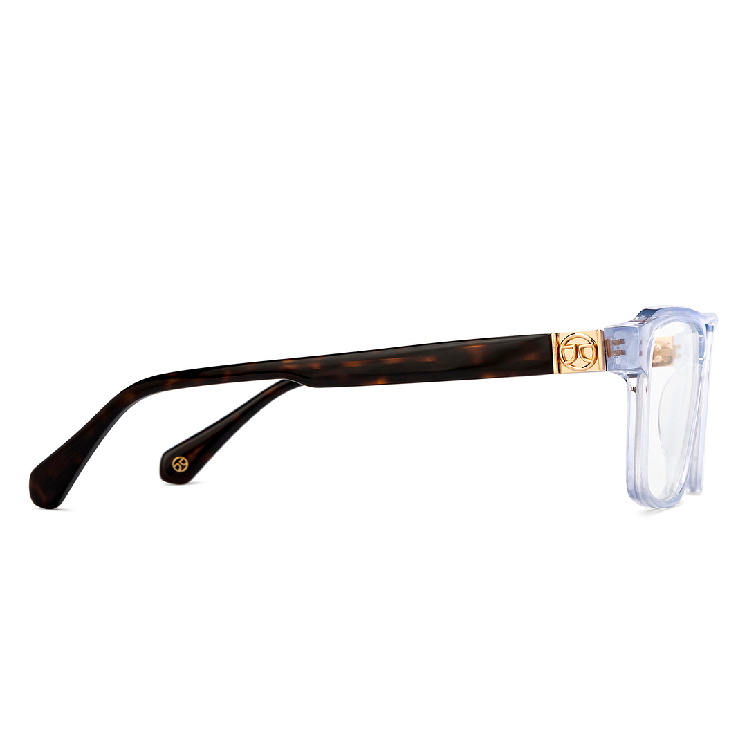 John Jacobs Blue Transparent Full Rim Square left side