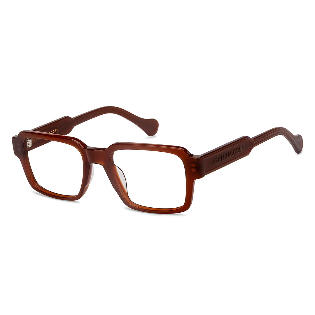 John Jacobs Light Brown Full Rim Square left side