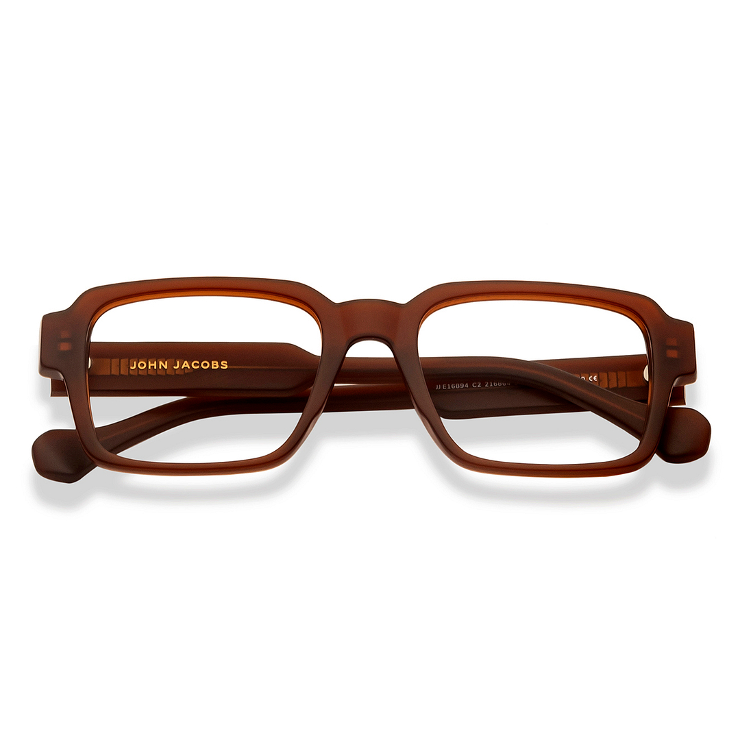 John Jacobs Light Brown Full Rim Square left side