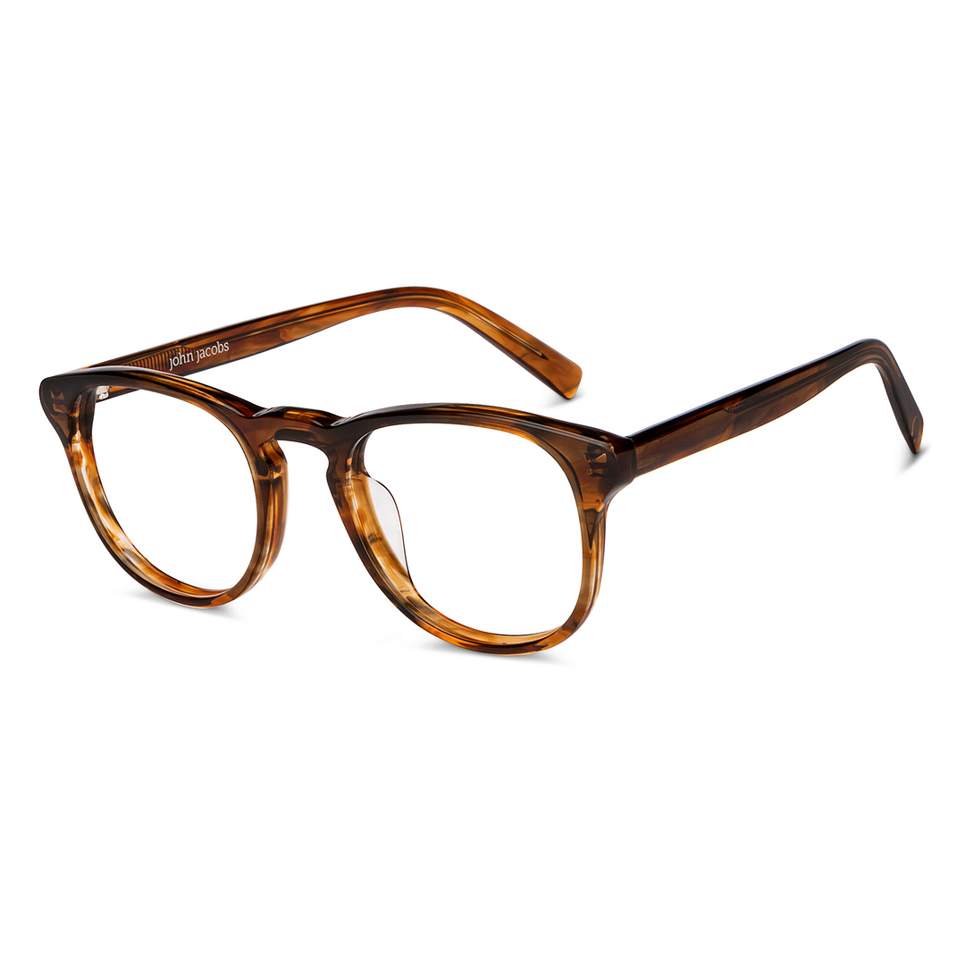 John Jacobs Online Light Brown Full Rim Square right side